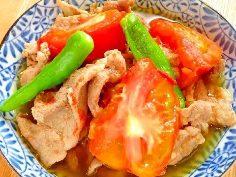 ☺簡単おかず♪豚肉とトマトのめんつゆ煮☺